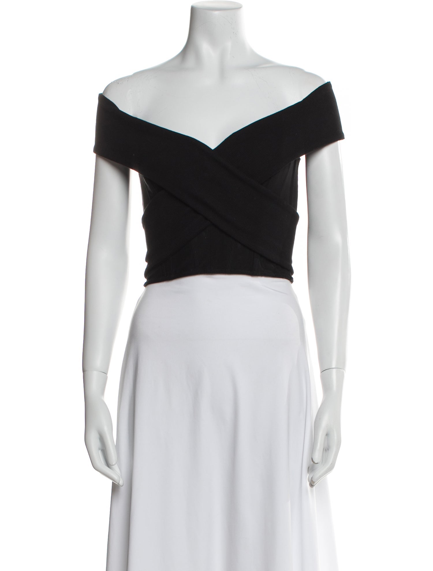 RtA Off-The-Shoulder Short Sleeve Crop Top