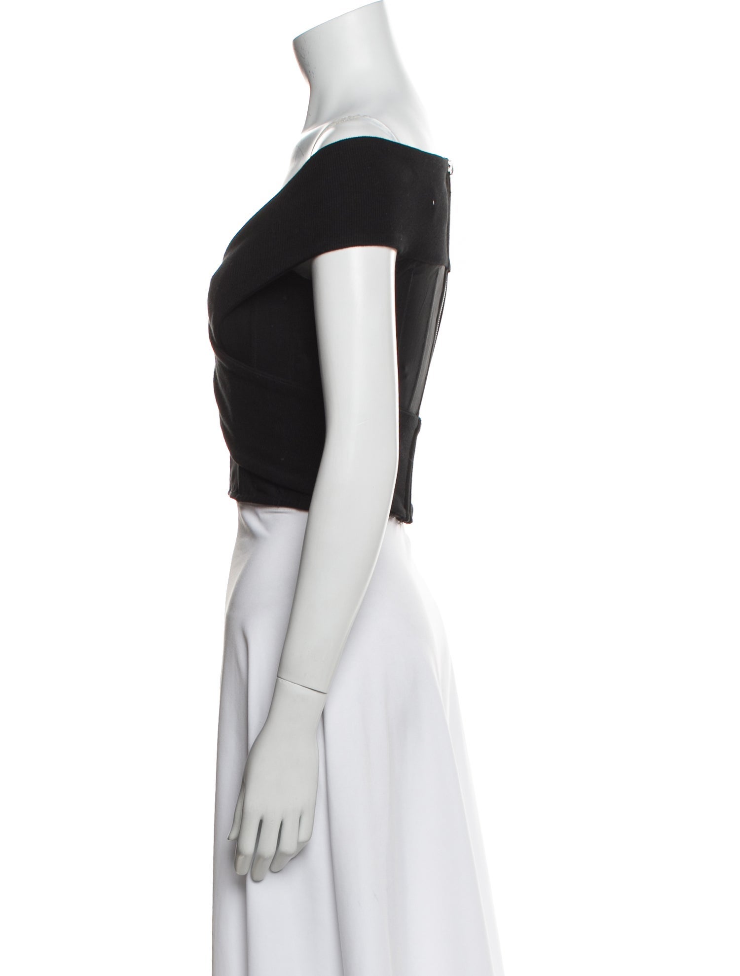 RtA Off-The-Shoulder Short Sleeve Crop Top