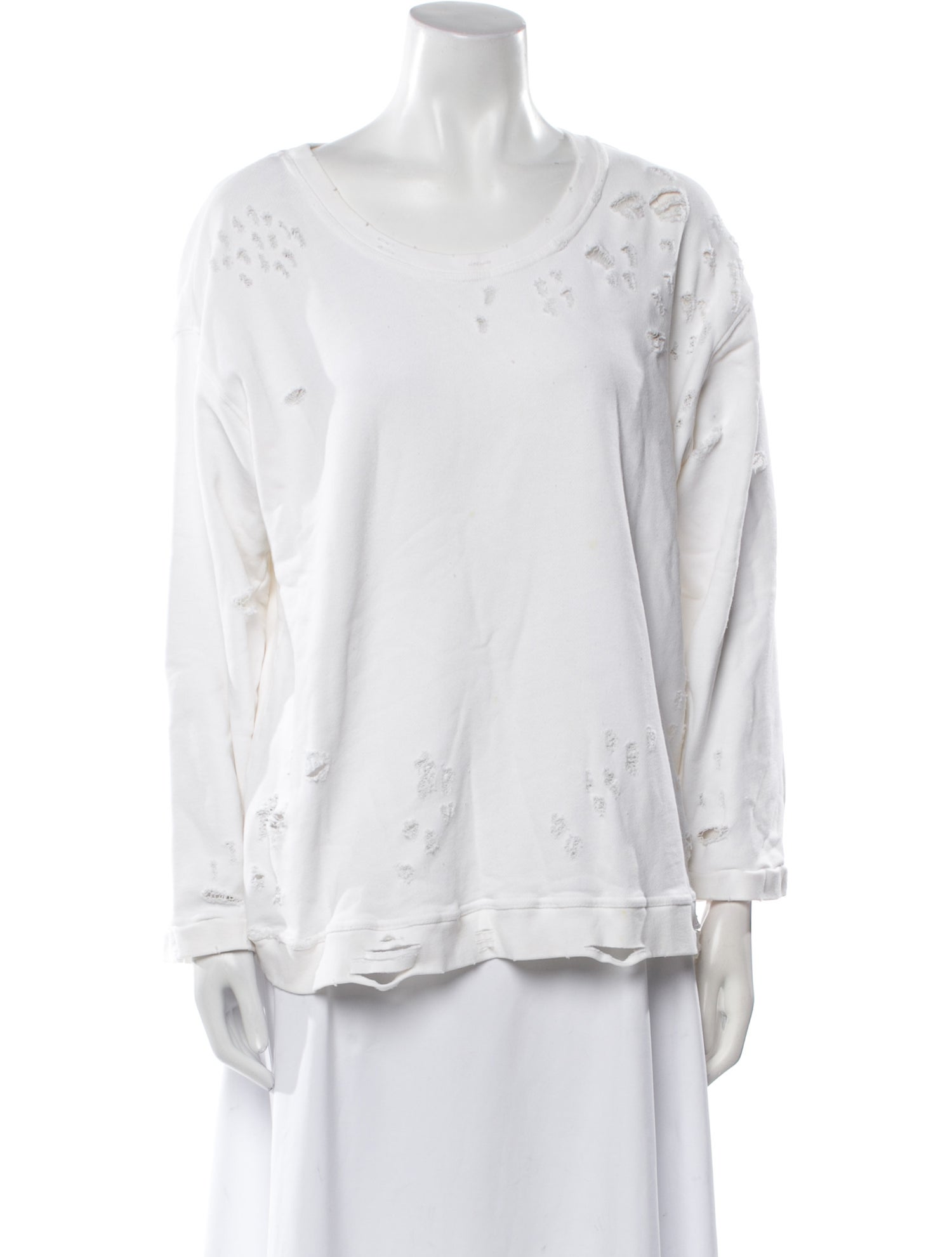 RtA Scoop Neck Long Sleeve Button-Up Top