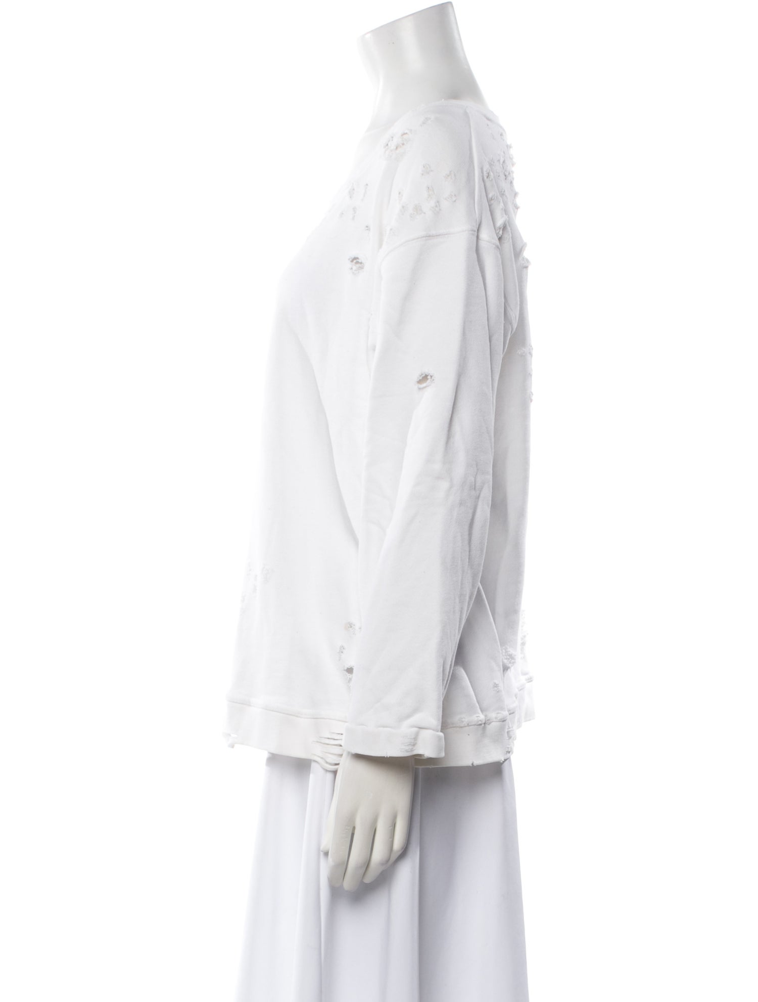 RtA Scoop Neck Long Sleeve Button-Up Top