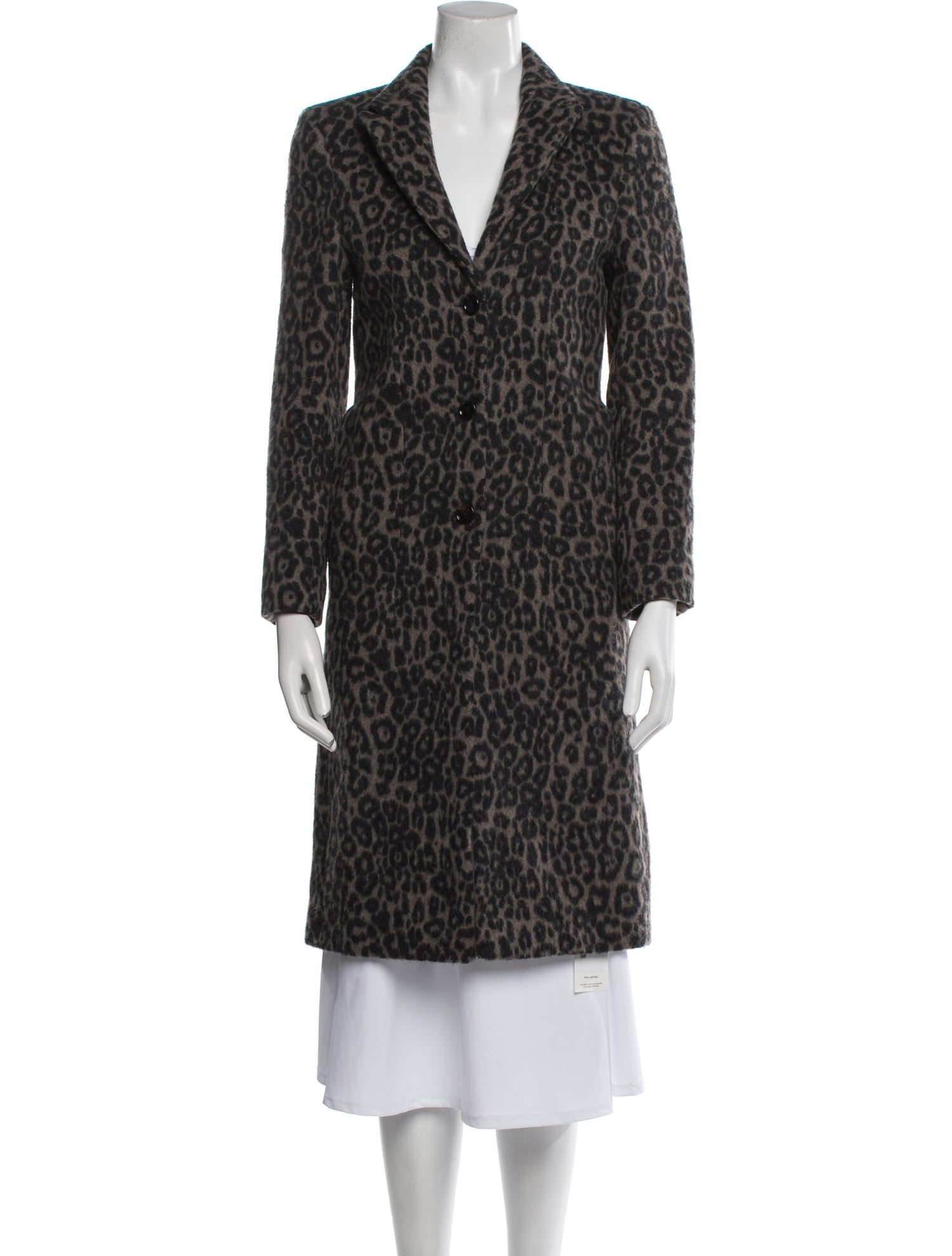 RtA Wool Animal Print Faux Fur Coat