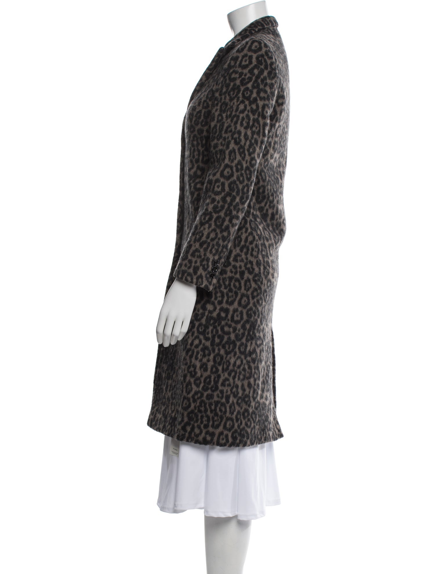 RtA Wool Animal Print Faux Fur Coat