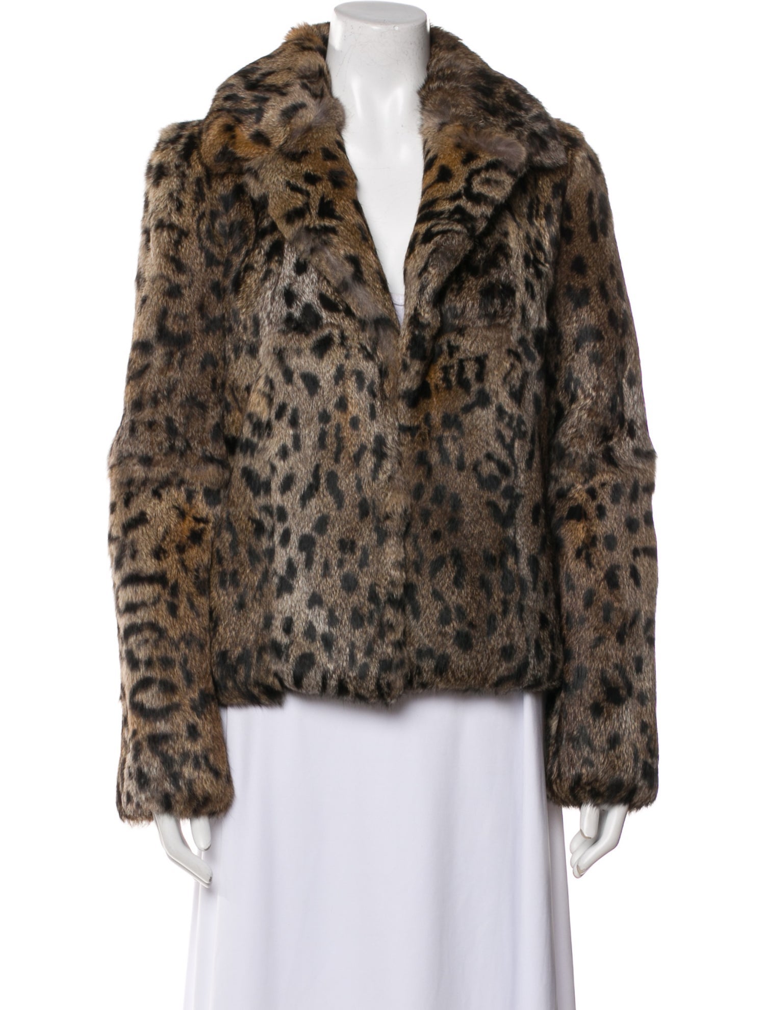 RtA Fur Animal Print Fur Jacket