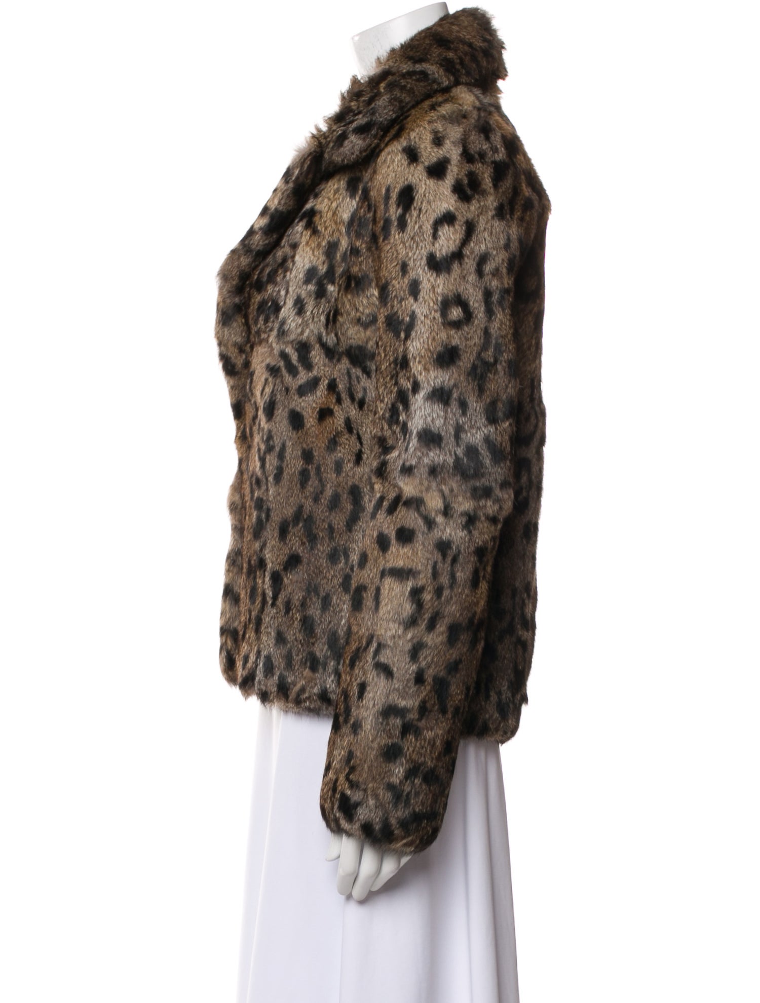 RtA Fur Animal Print Fur Jacket