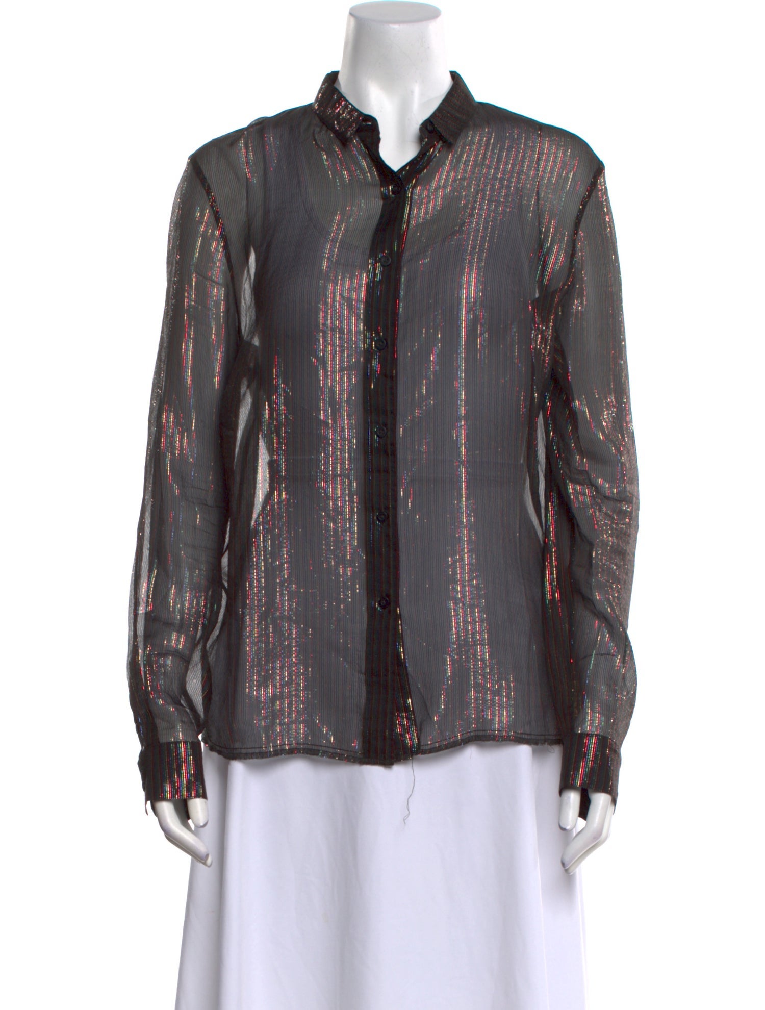 RtA Silk Floral Print Button-Up Top