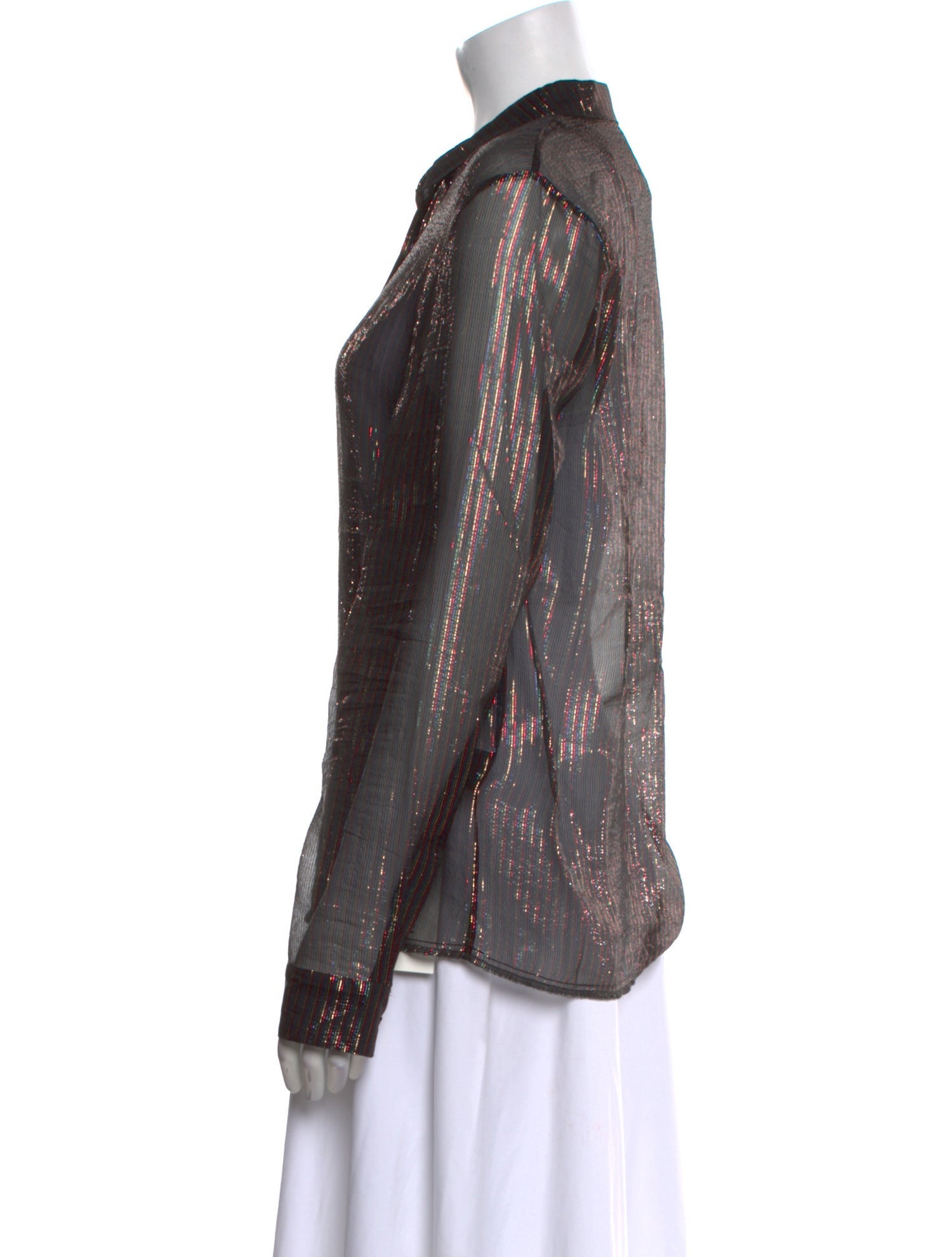 RtA Silk Floral Print Button-Up Top