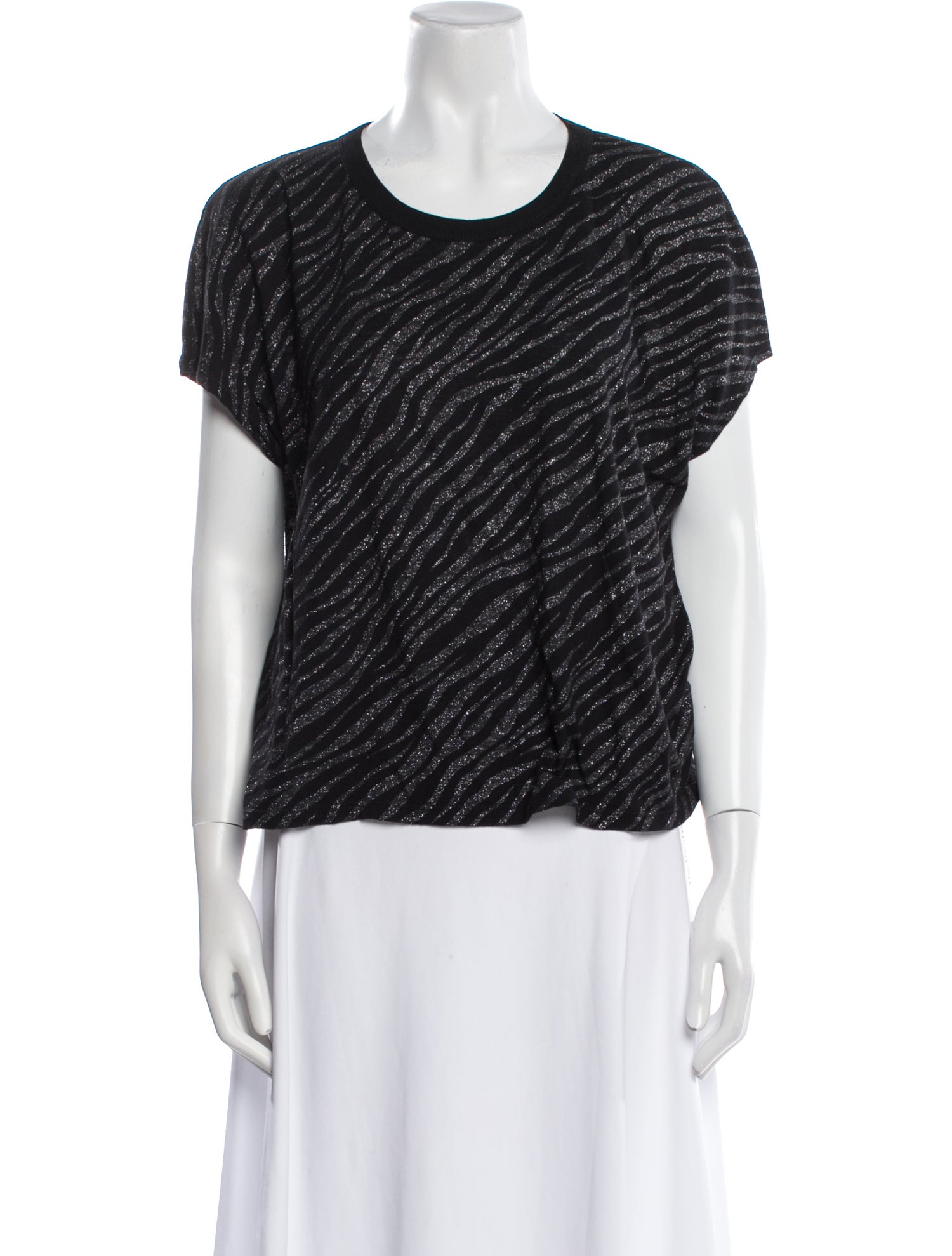 RtA Striped Crew Neck Top