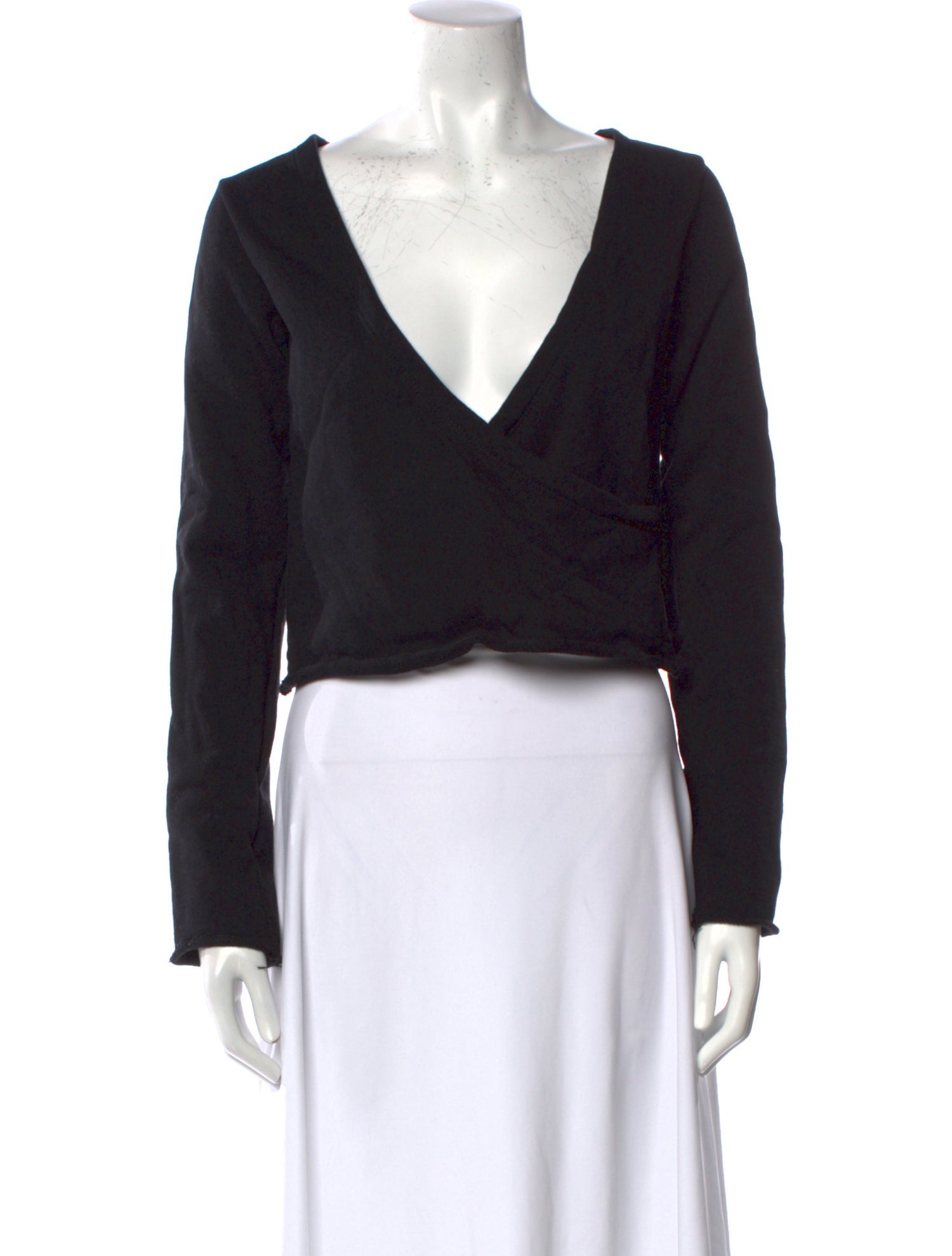 RtA V-Neck Long Sleeve Crop Top