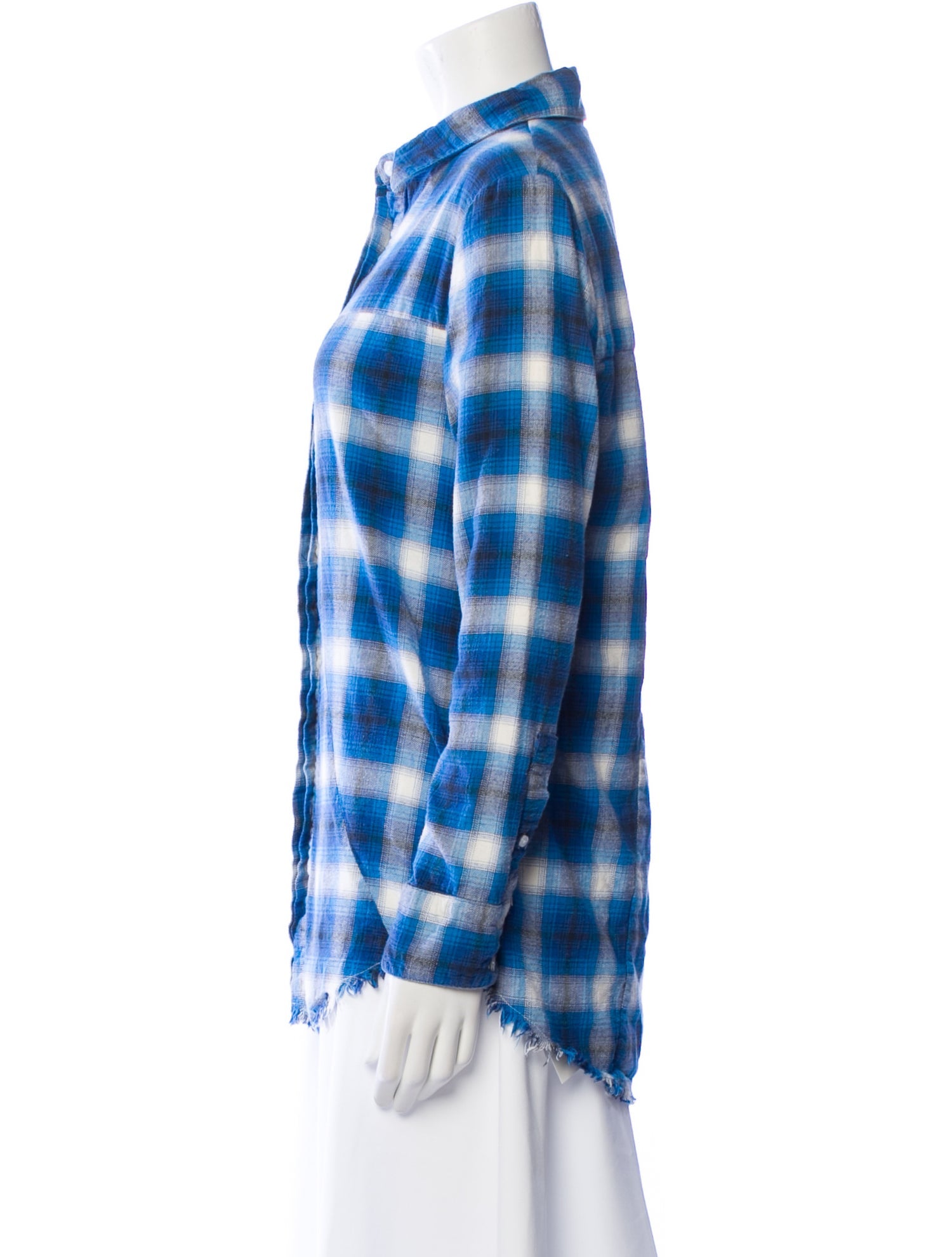 RtA Plaid Print Long Sleeve Button-Up Top