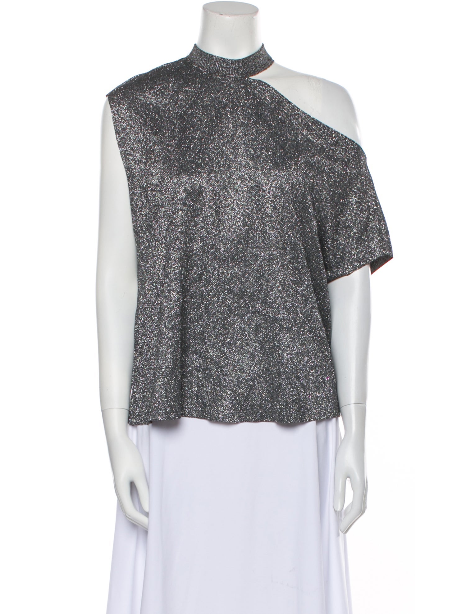 RtA Printed Mock Neck Blouse