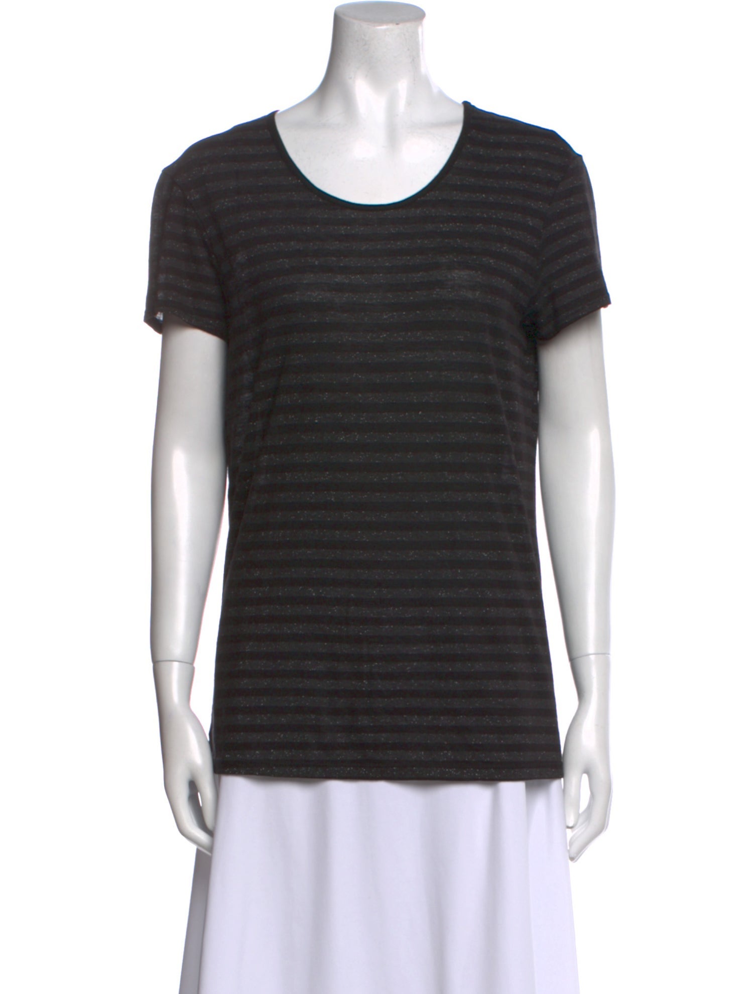 RtA Striped Scoop Neck T-Shirt