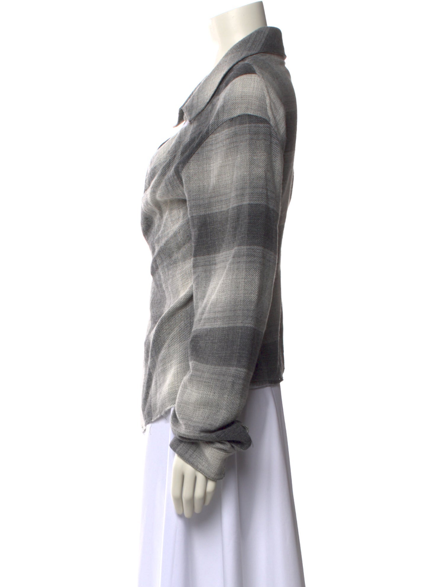 RtA Plaid Print Cowl Neck Blouse