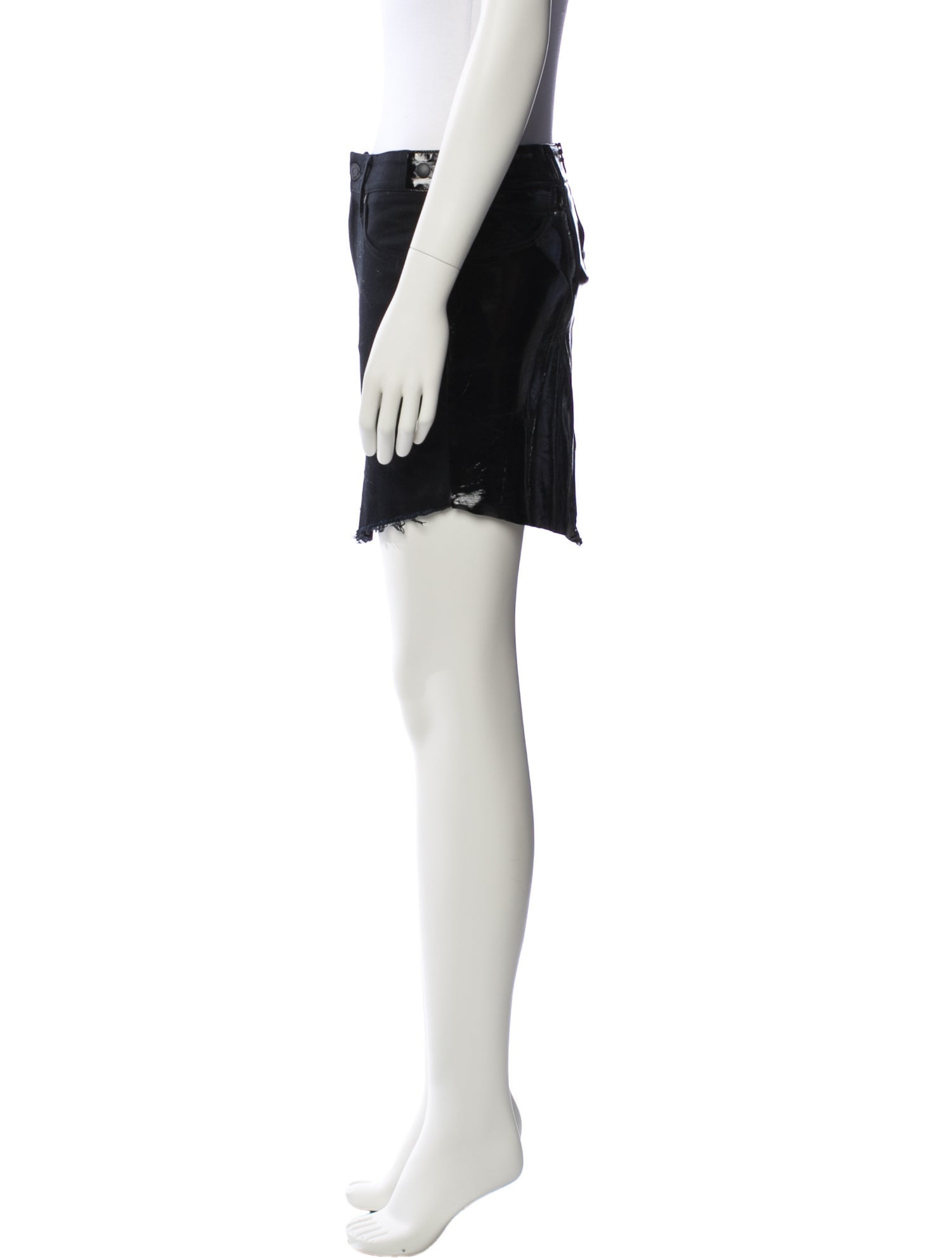 RtA Raw-Edge Trim Mini Skirt