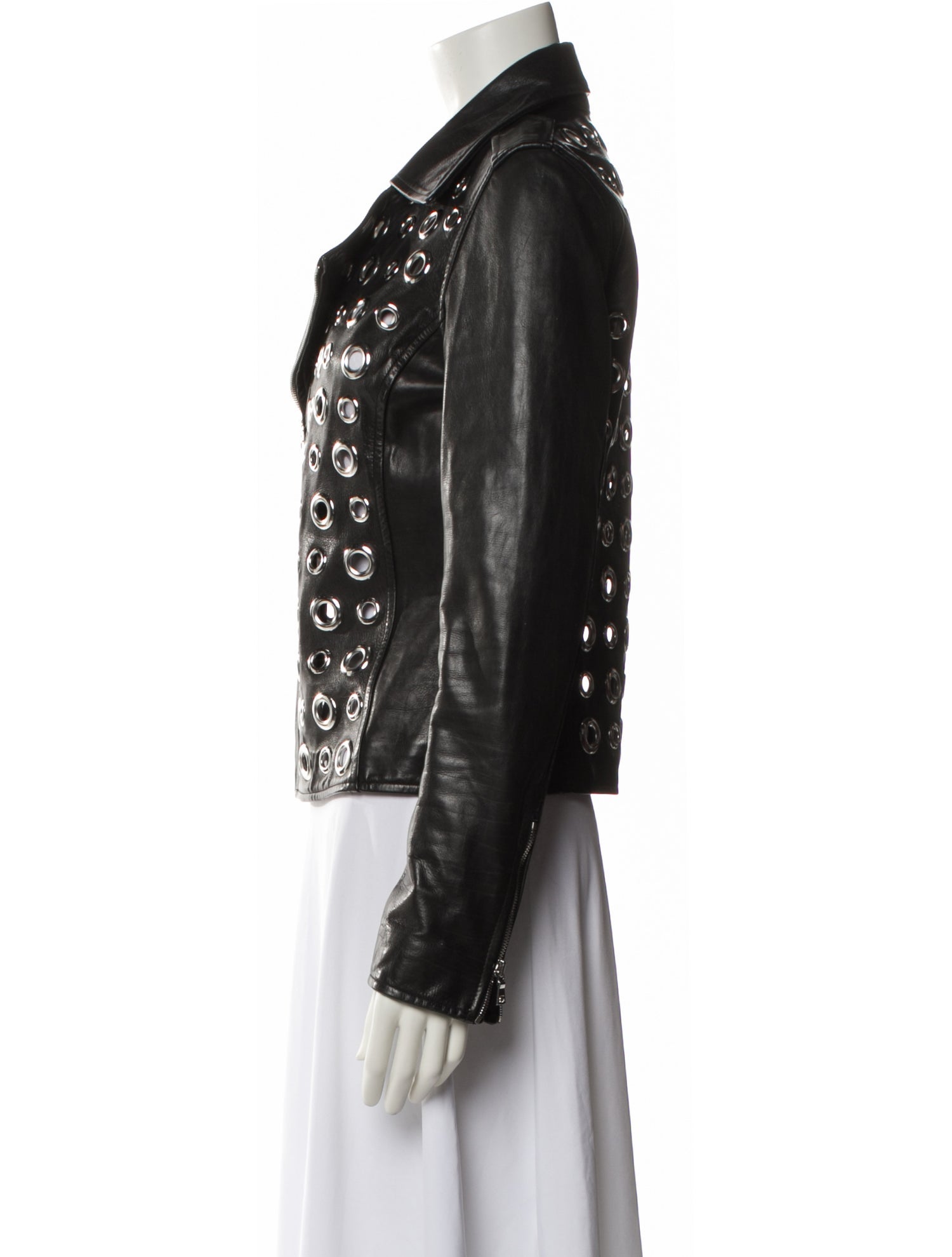 RtA Leather Printed Biker Jacket