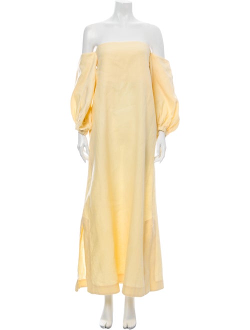 Lisa Marie Fernandez Linen Long Dress Yellow