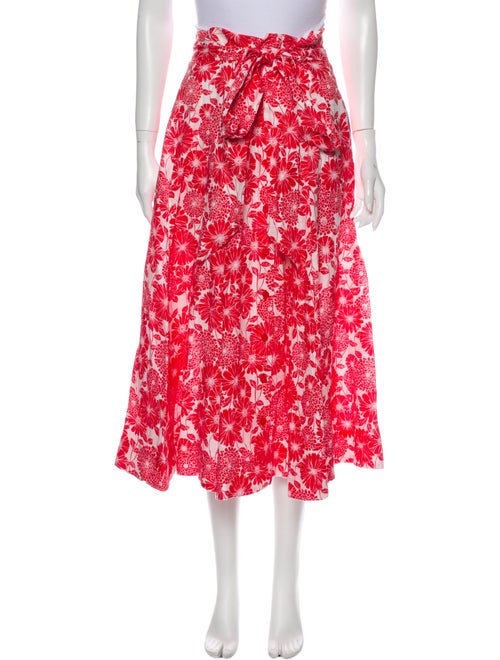 Lisa Marie Fernandez Linen Midi Length Skirt Red