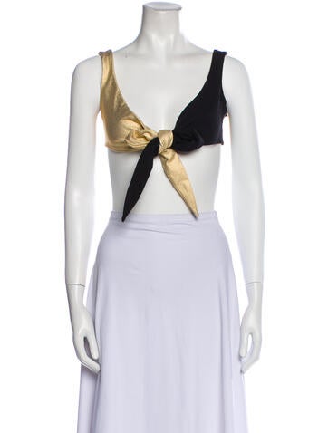 Lisa Marie Fernandez Swimwear Colorblock Pattern Top XS