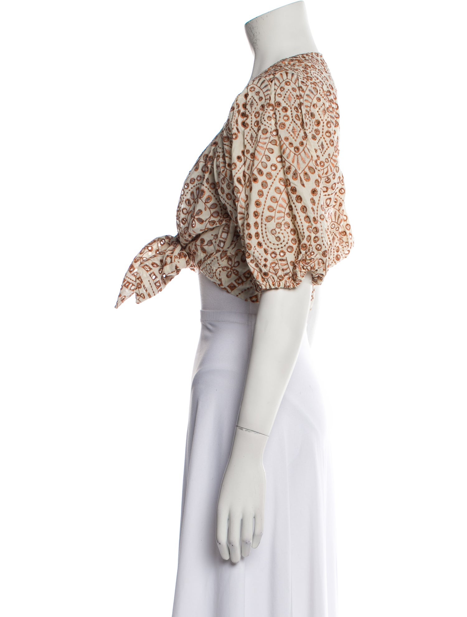 Lisa Marie Fernandez Printed V-Neck Crop Top