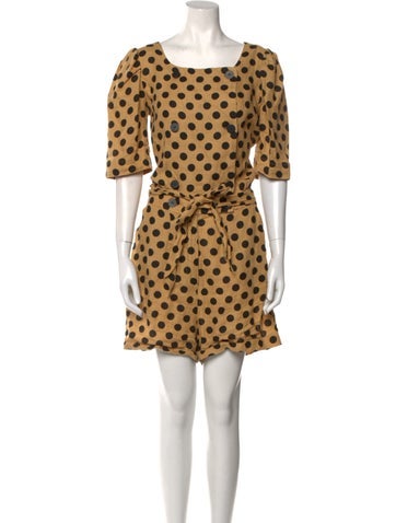 Lisa Marie Fernandez Jumpsuits and Rompers Linen Polka Dot Print Romper XL