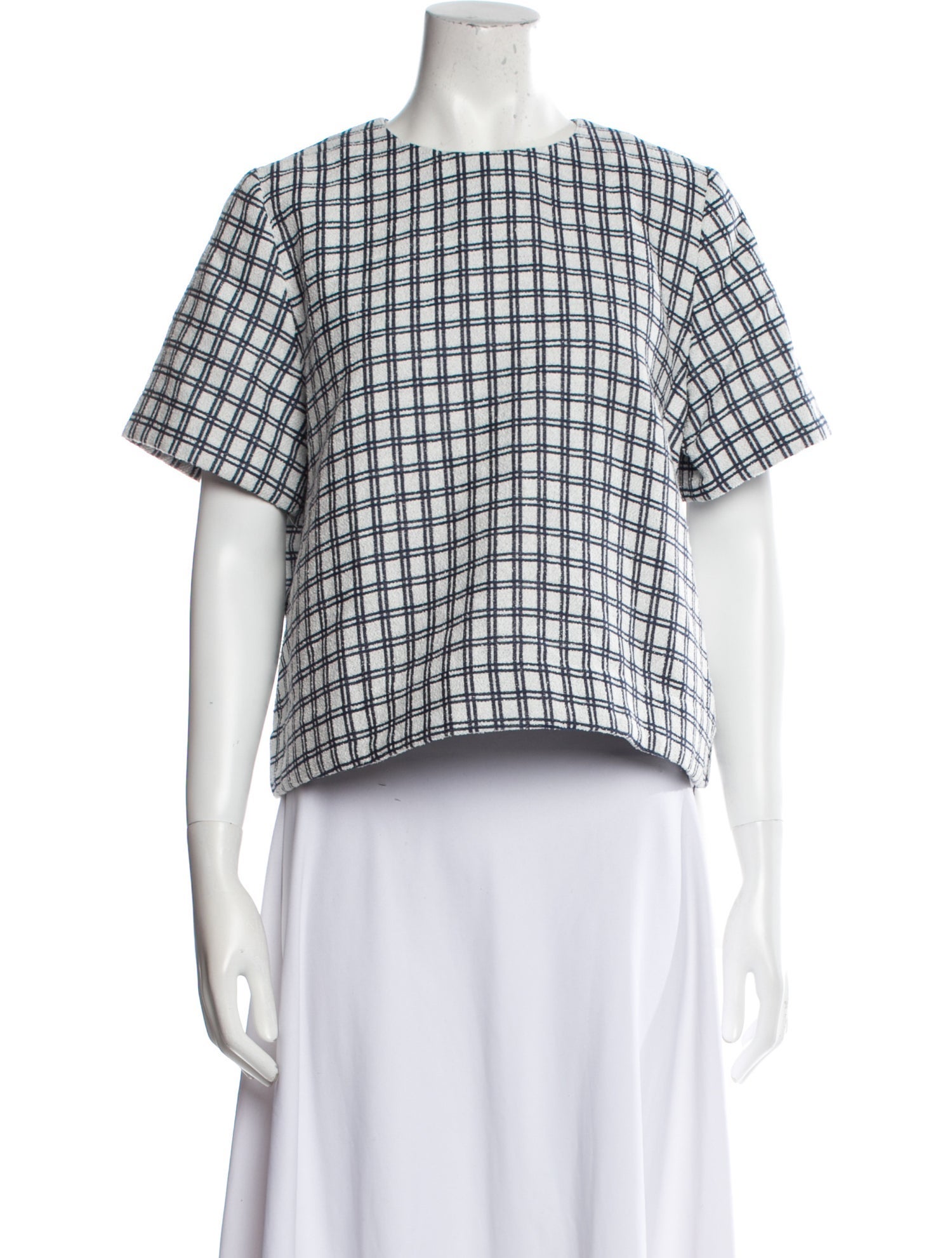 Lisa Marie Fernandez Plaid Print Crew Neck Crop Top w/ Tags