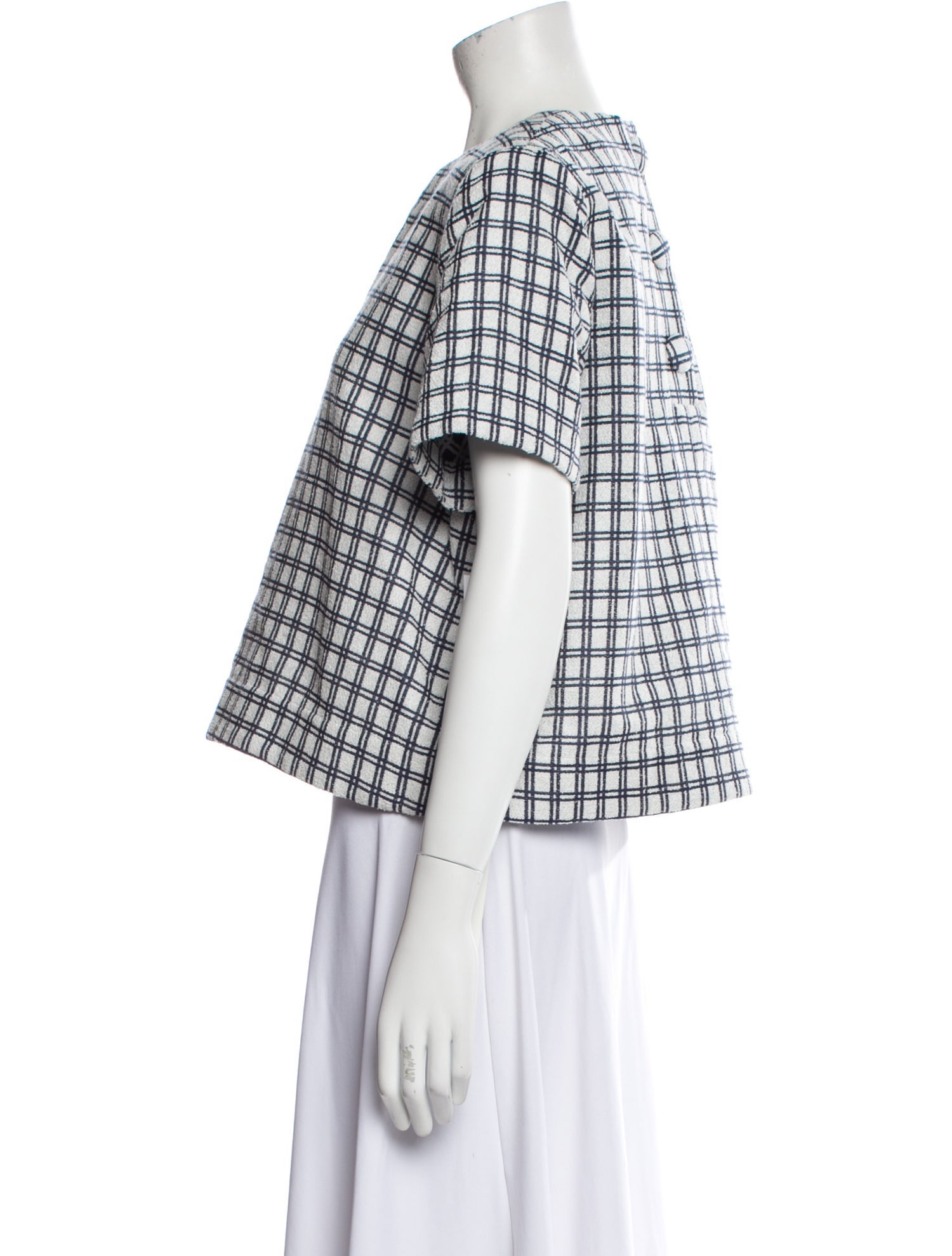 Lisa Marie Fernandez Plaid Print Crew Neck Crop Top w/ Tags