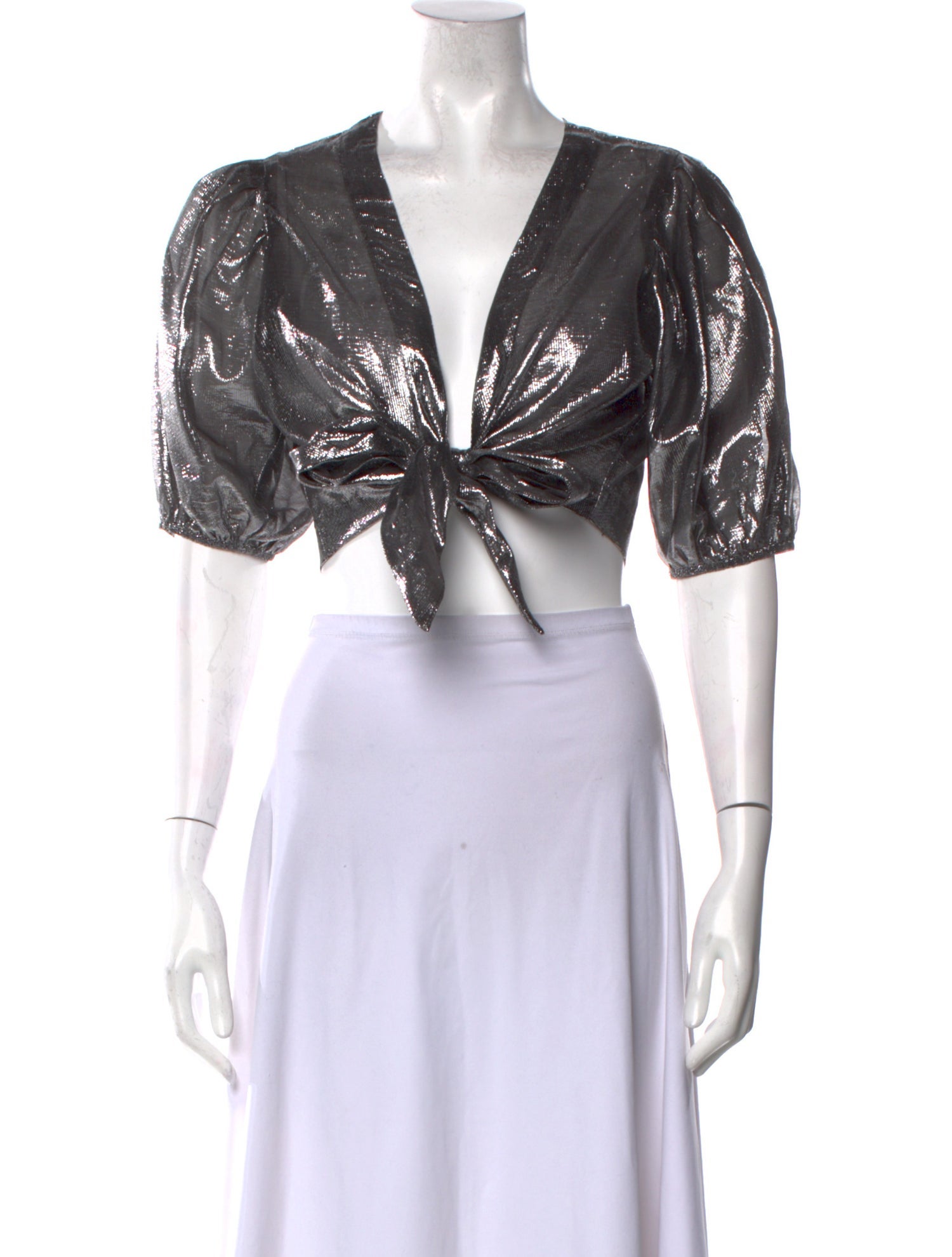 Lisa Marie Fernandez V-Neck Short Sleeve Crop Top w/ Tags