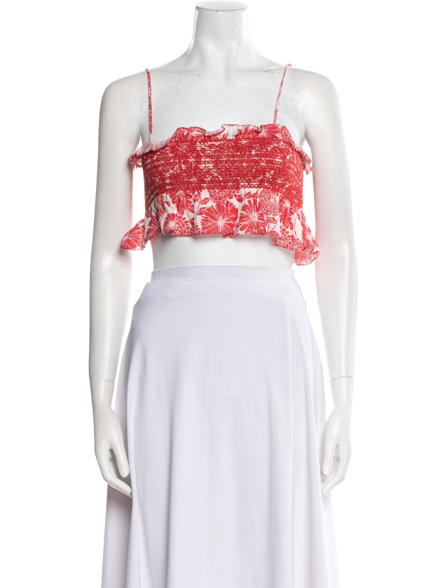 Lisa Marie Fernandez Linen Square Neckline Crop Top