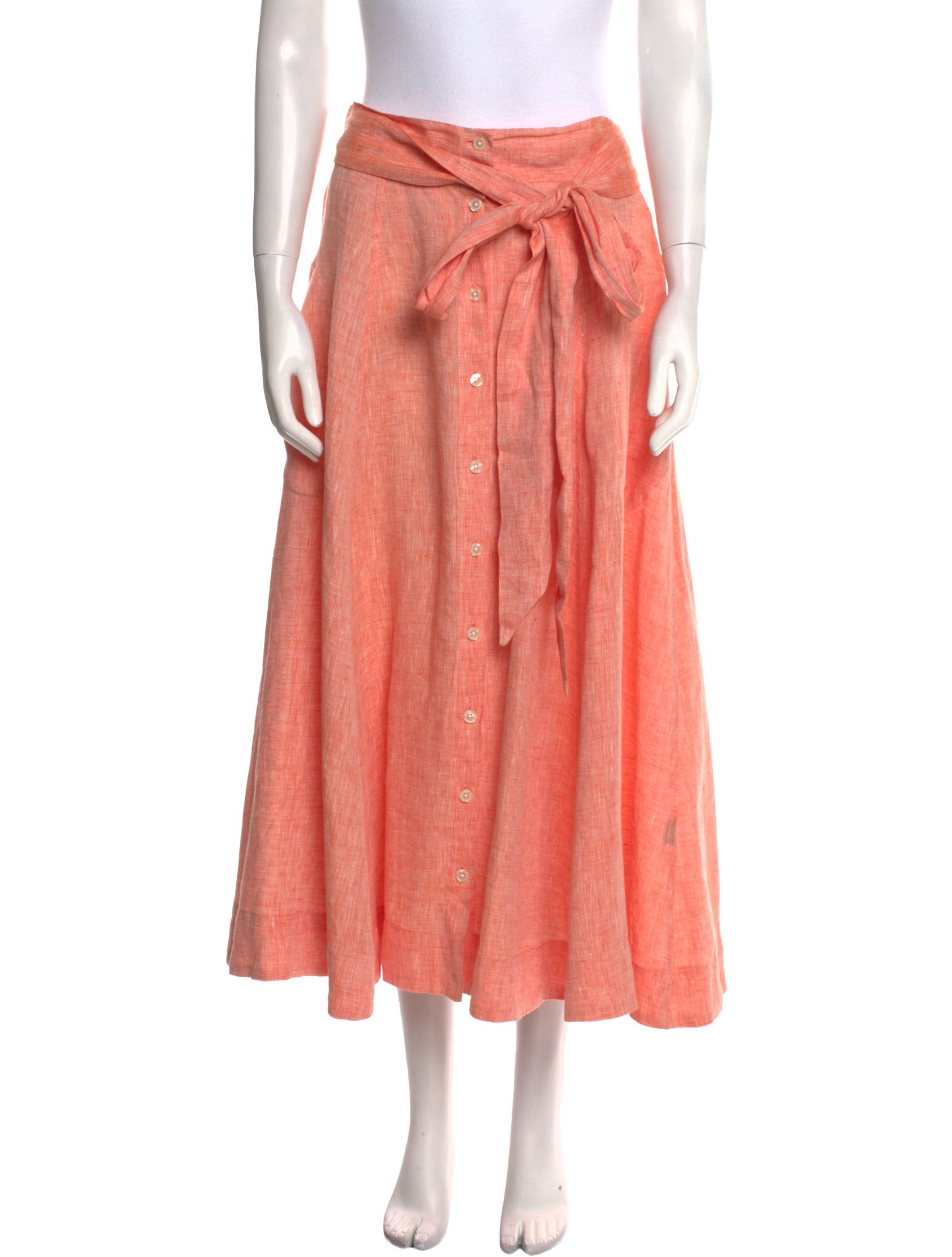 Lisa Marie Fernandez Linen Midi Length Skirt