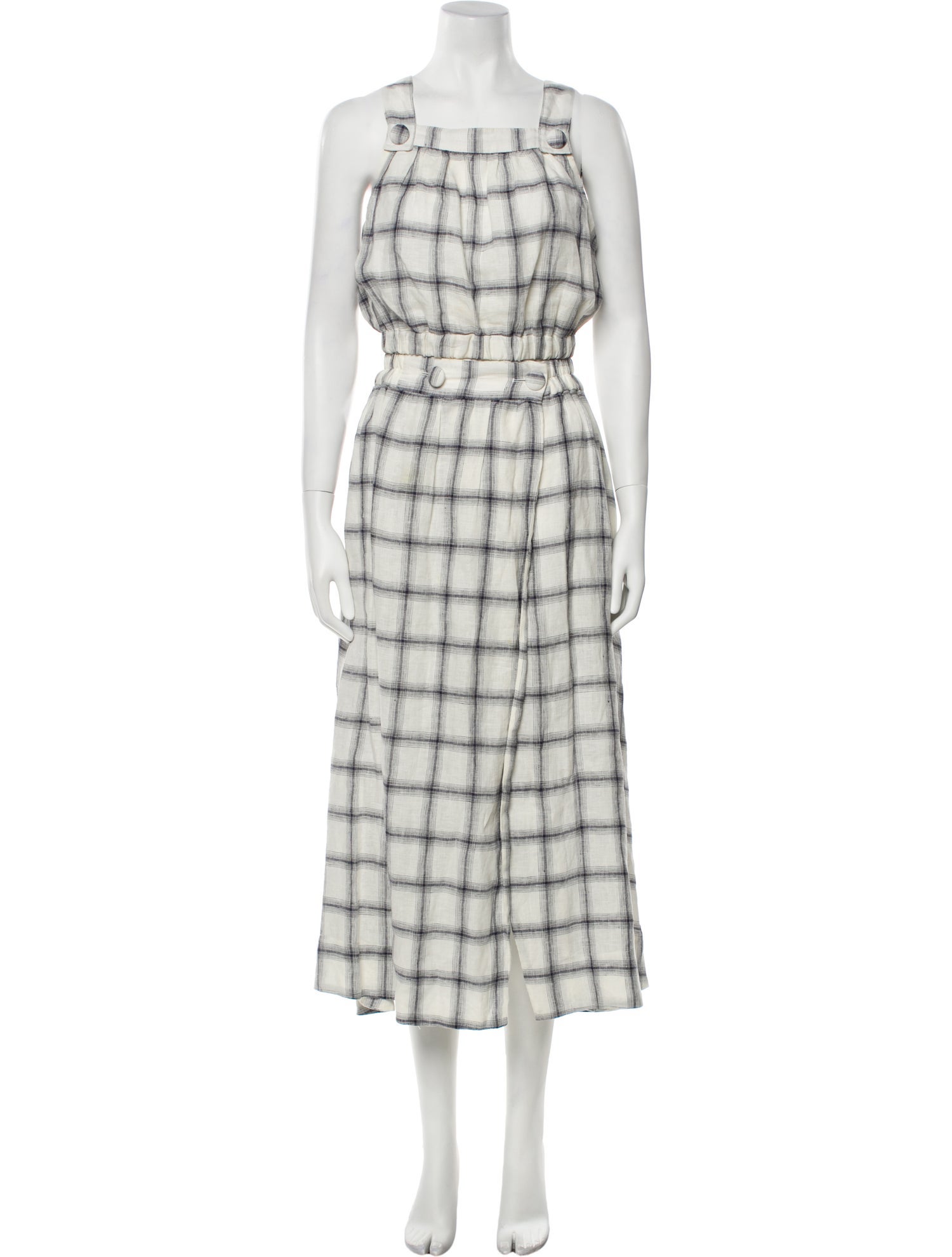 Lisa Marie Fernandez Linen Plaid Print Skirt Set