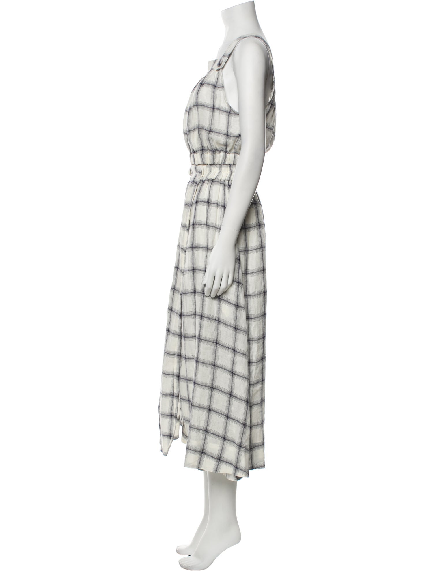 Lisa Marie Fernandez Linen Plaid Print Skirt Set