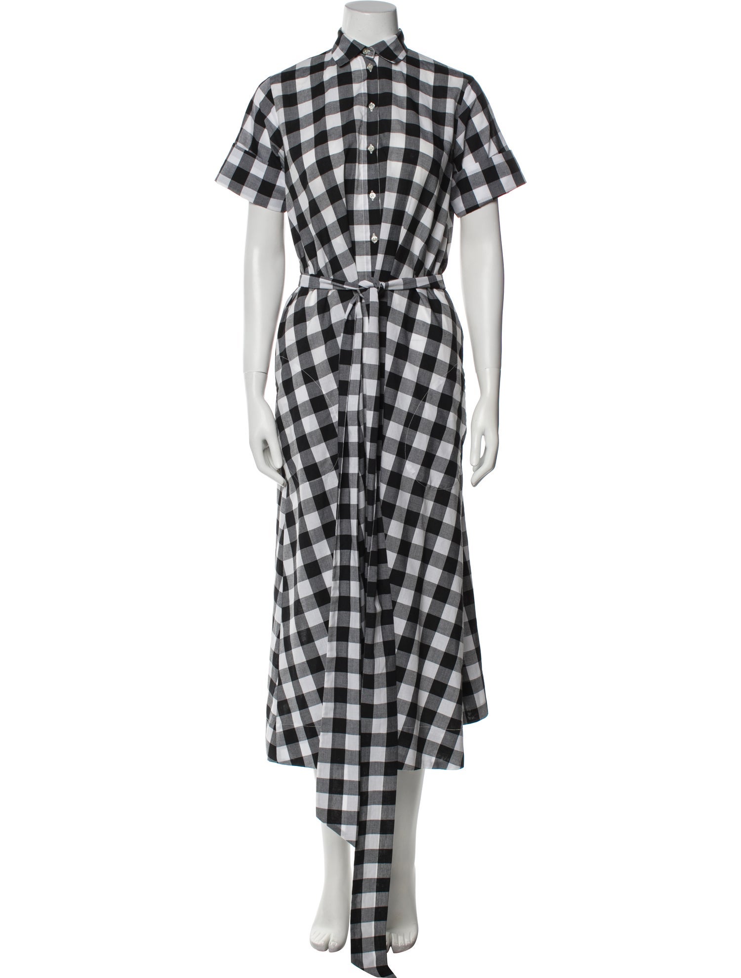 Lisa Marie Fernandez Plaid Print Midi Length Dress