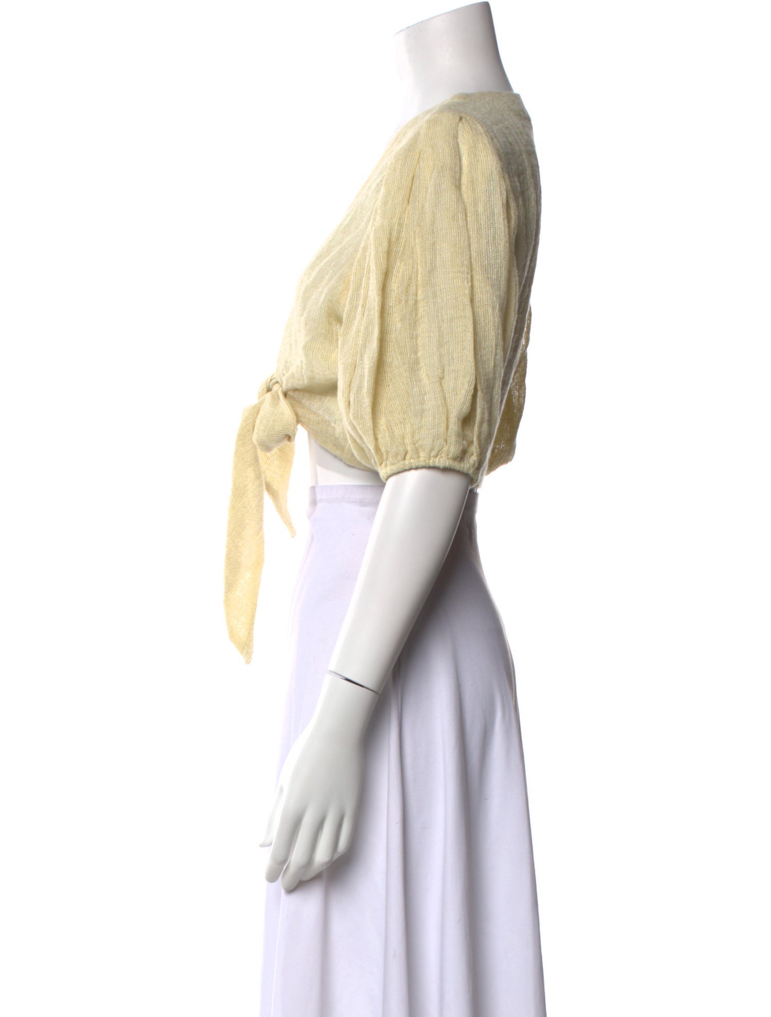 Lisa Marie Fernandez Linen V-Neck Crop Top