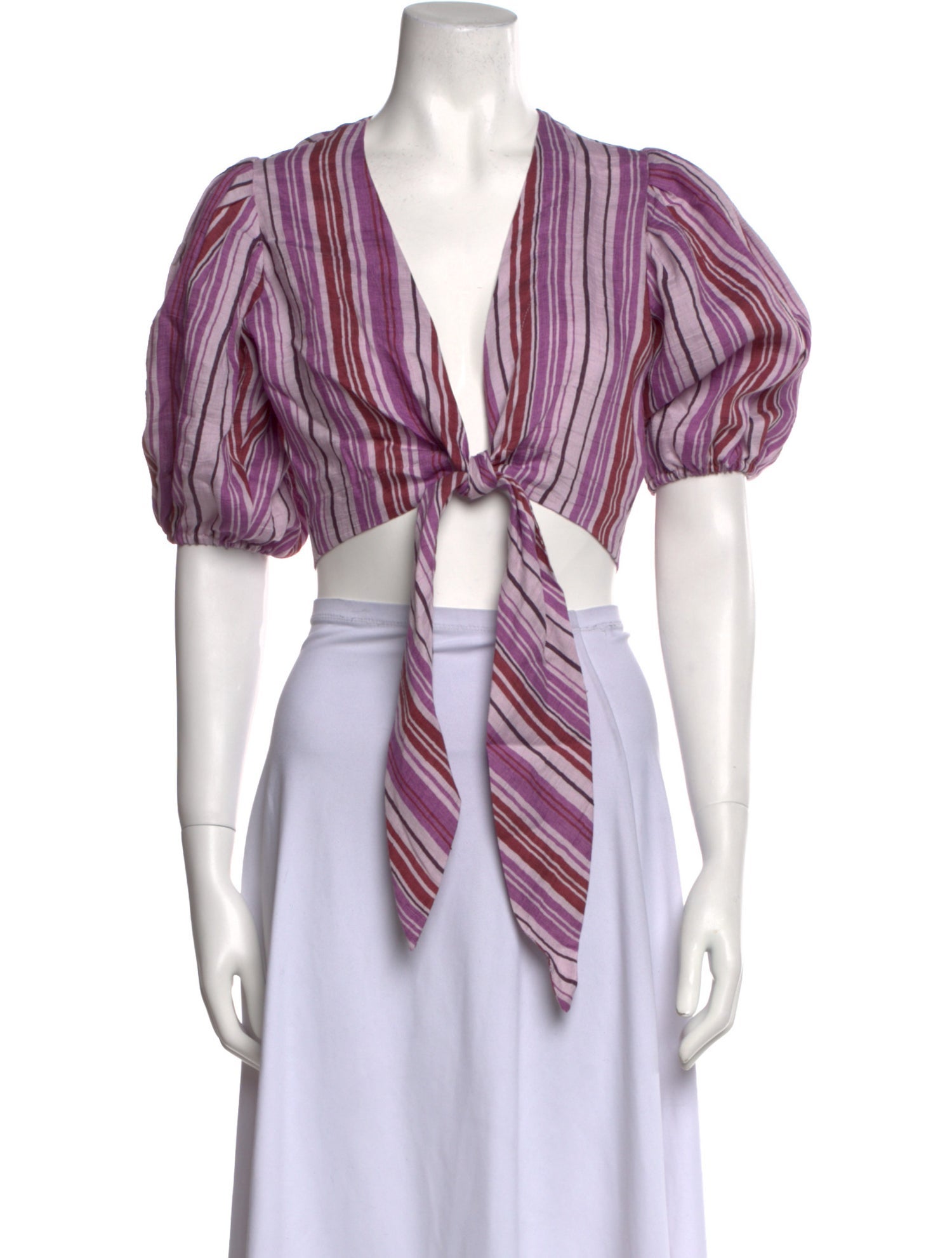 Lisa Marie Fernandez Linen Striped Crop Top w/ Tags