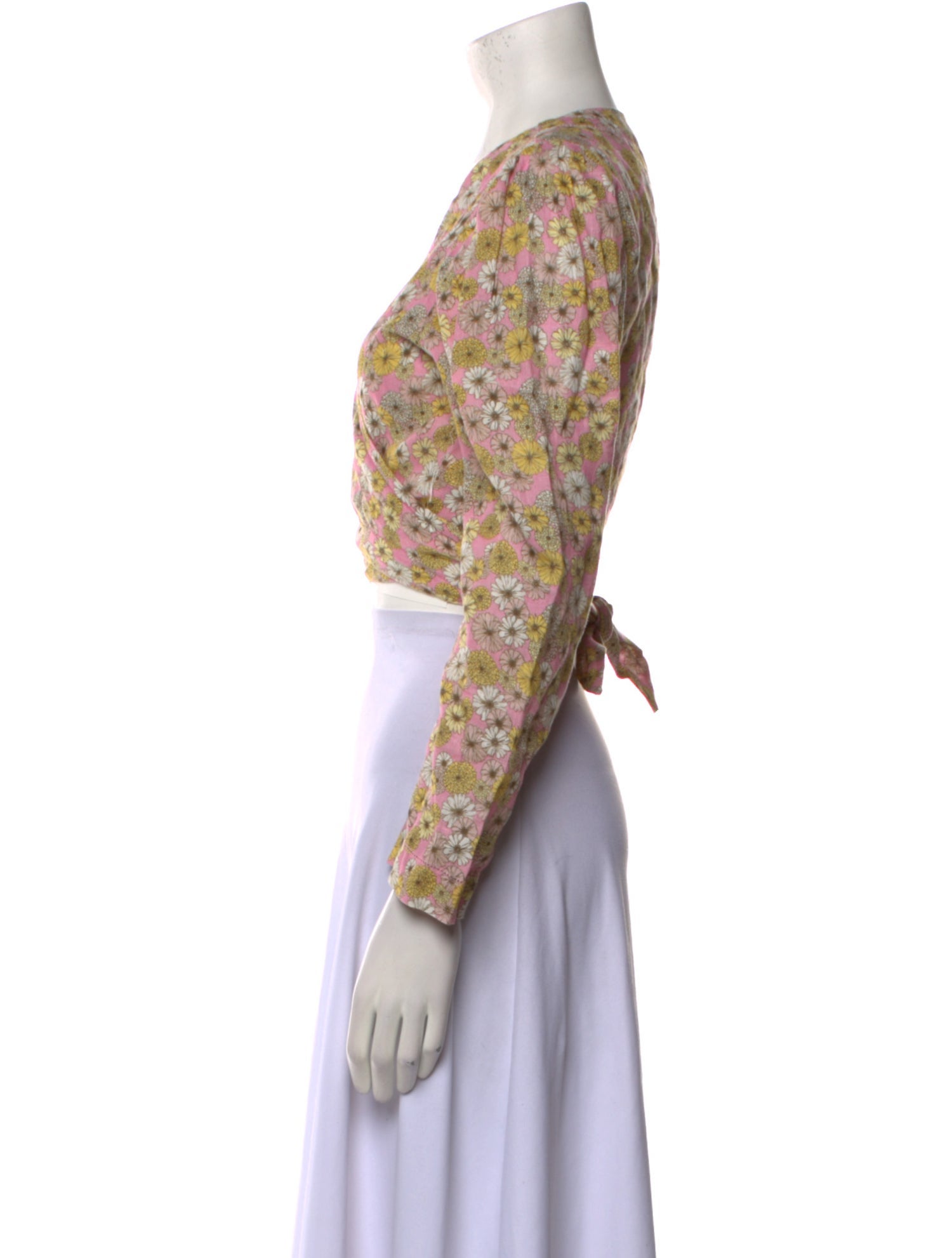 Lisa Marie Fernandez Linen Floral Print Crop Top