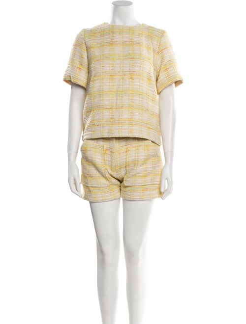 Lisa Marie Fernandez Tweed Pattern Pleated Accents Short Set