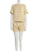 Lisa Marie Fernandez Tweed Pattern Pleated Accents Short Set