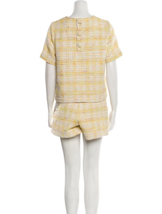 Lisa Marie Fernandez Tweed Pattern Pleated Accents Short Set