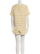 Lisa Marie Fernandez Tweed Pattern Pleated Accents Short Set