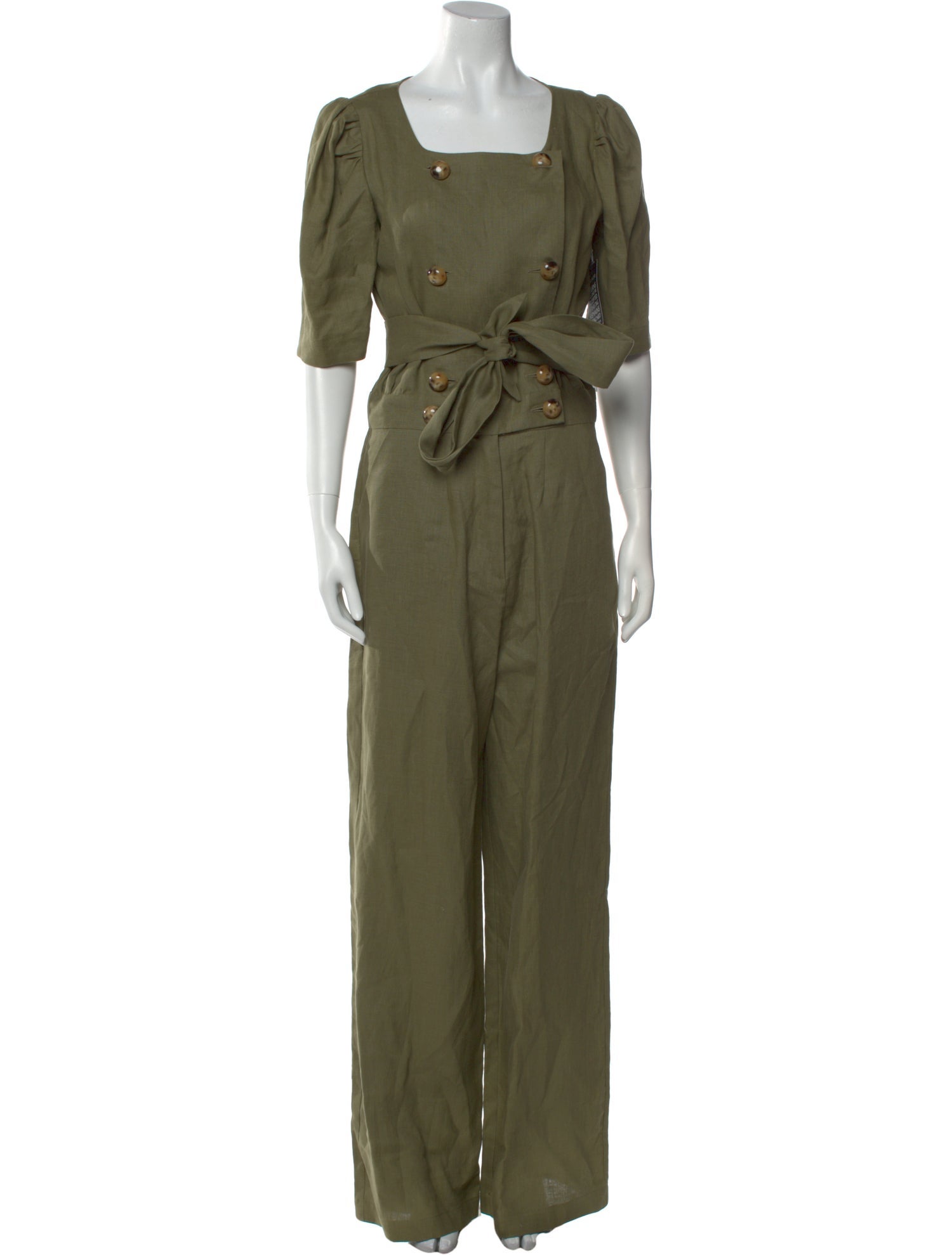 Lisa Marie Fernandez Linen Square Neckline Jumpsuit w/ Tags