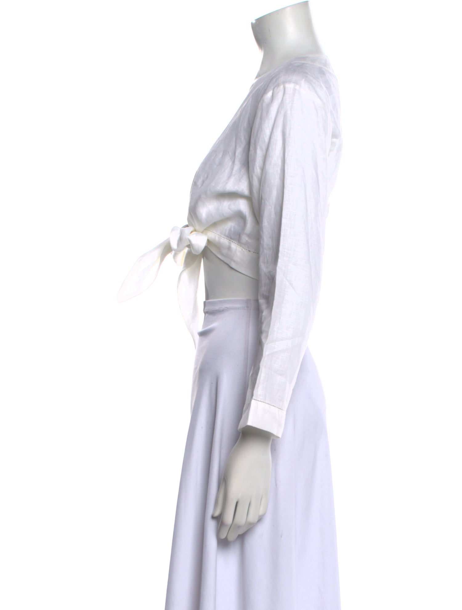 Lisa Marie Fernandez Linen V-Neck Crop Top