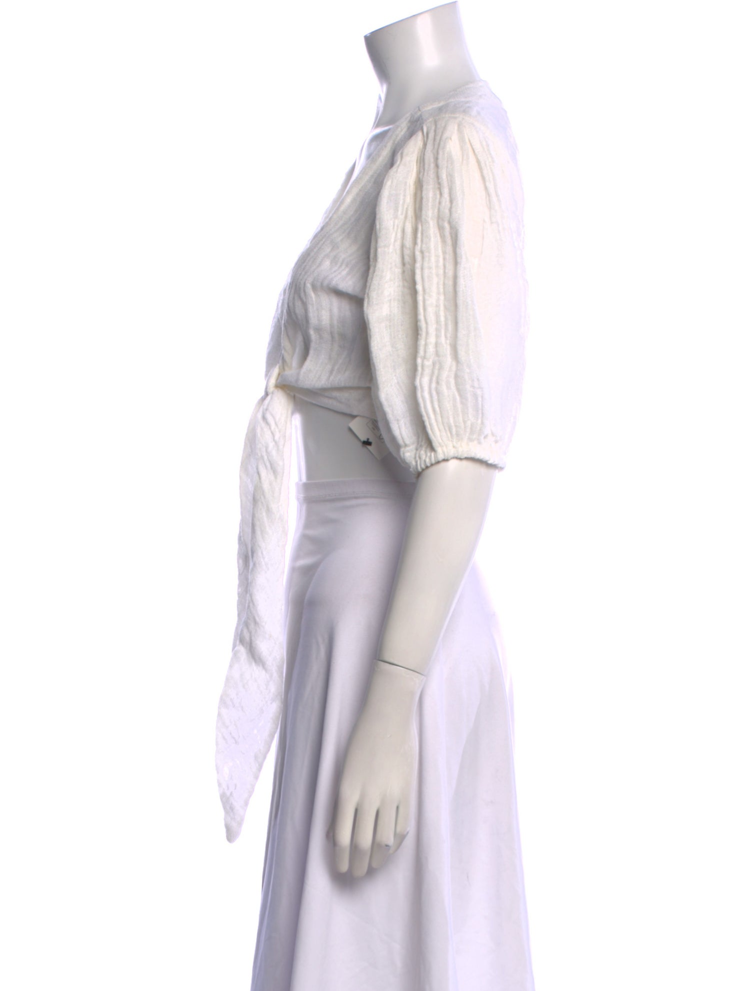 Lisa Marie Fernandez Linen V-Neck Crop Top