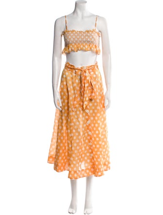 Lisa Marie Fernandez Polka Dot Print Skirt Set