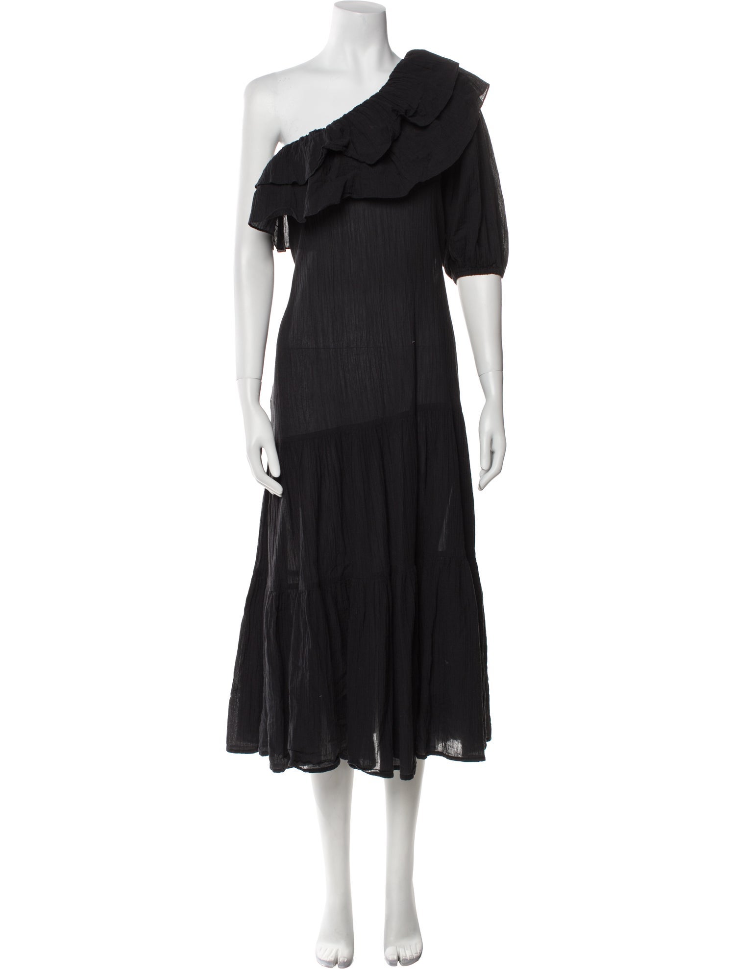 Lisa Marie Fernandez One-Shoulder Midi Length Dress