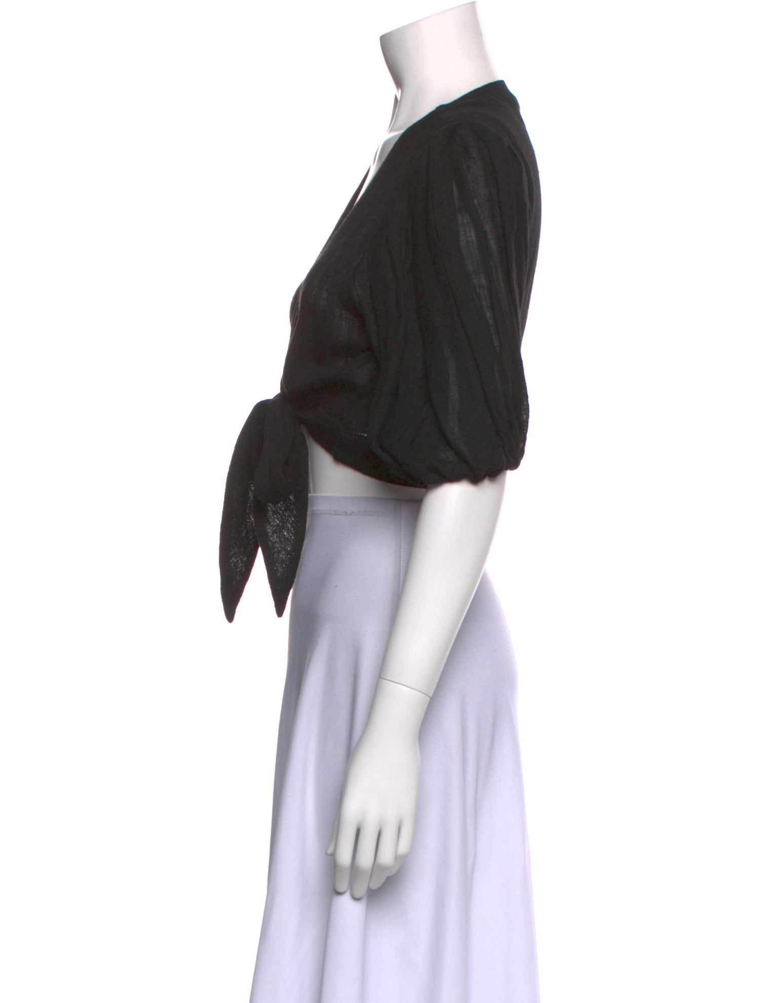 Lisa Marie Fernandez Linen Open Front Crop Top