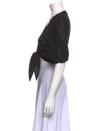 Lisa Marie Fernandez Linen Open Front Crop Top