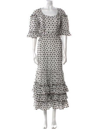 Lisa Marie Fernandez Floral Print Midi Length Dress