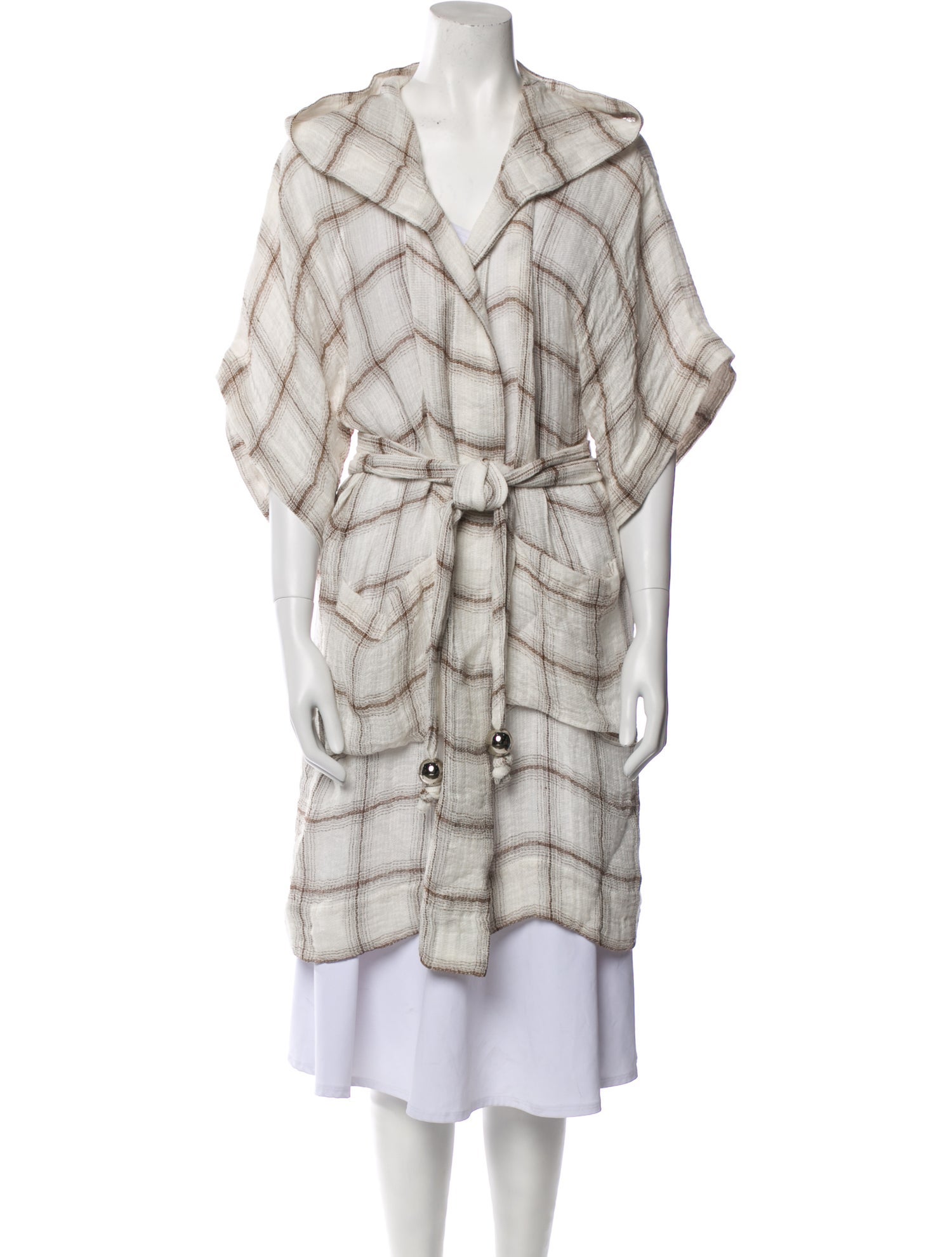Lisa Marie Fernandez Linen Plaid Print Jacket