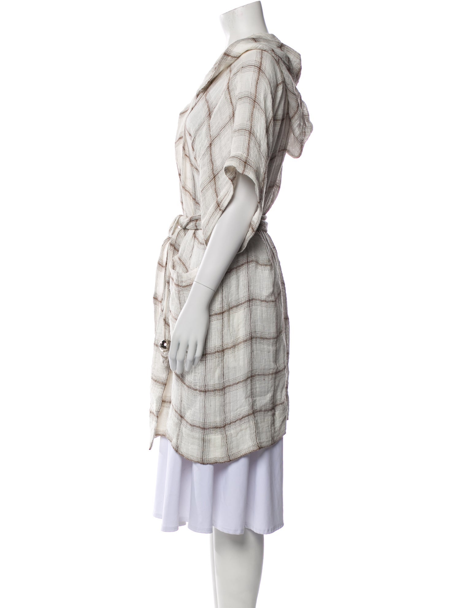 Lisa Marie Fernandez Linen Plaid Print Jacket