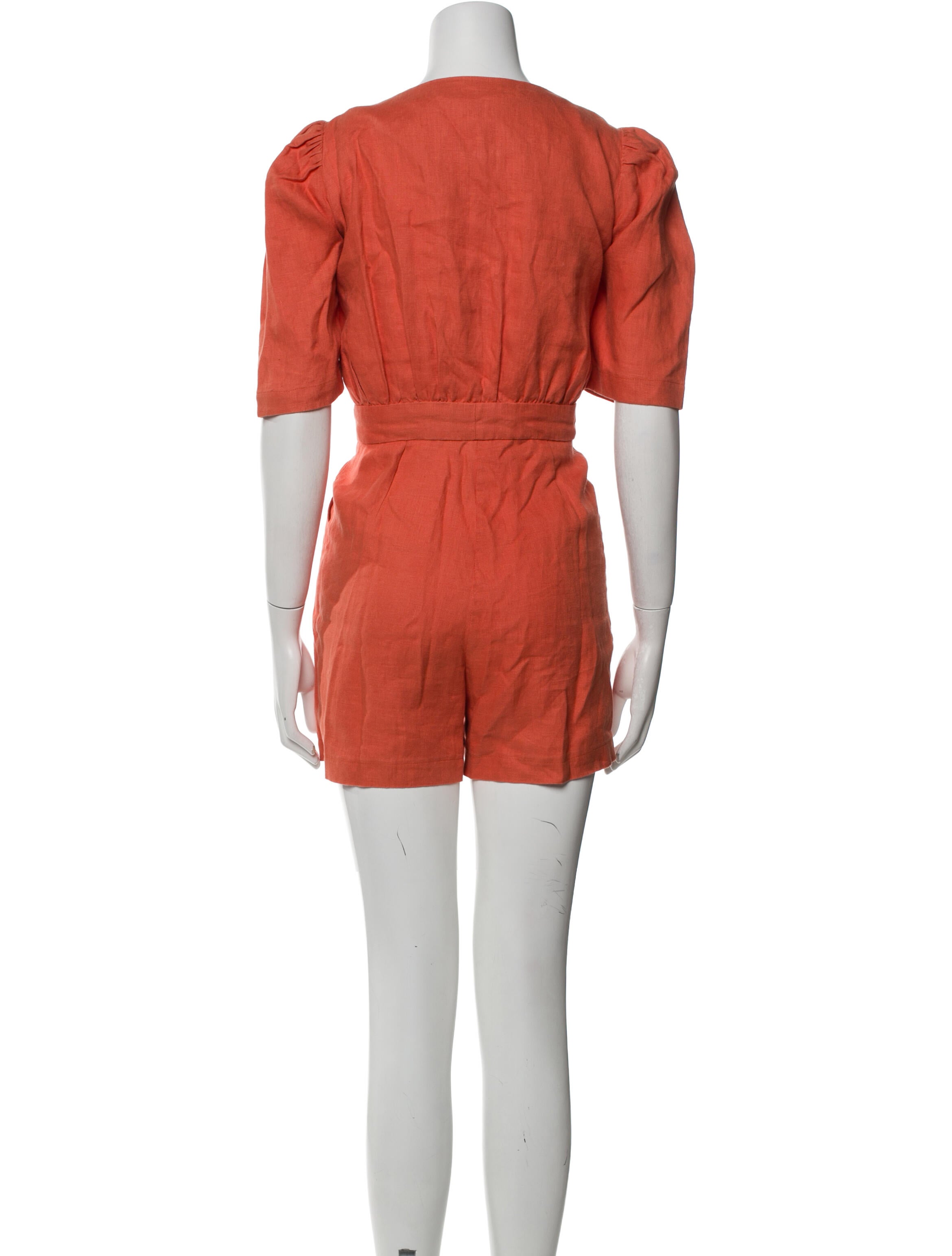 Lisa Marie Fernandez Linen Square Neckline Romper