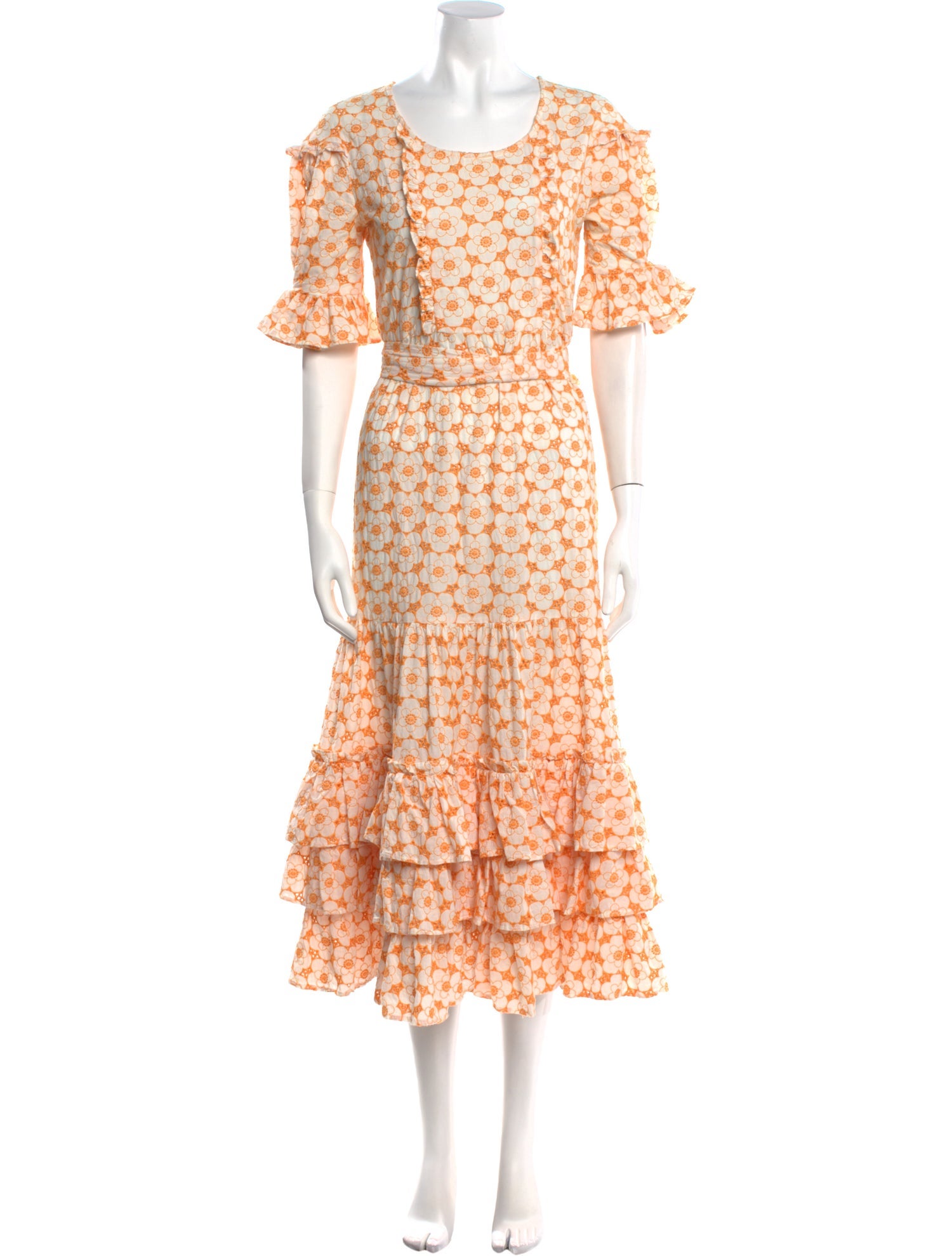 Lisa Marie Fernandez Floral Print Midi Length Dress